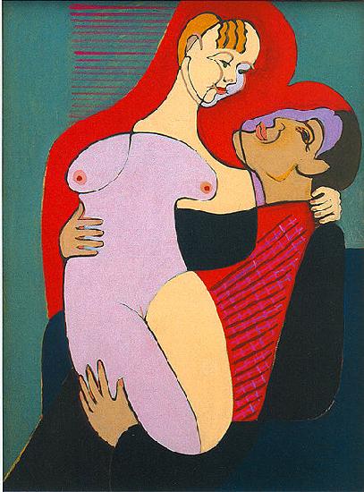 Ernst Ludwig Kirchner Great Lovers ( Mr and Miss Hembus) Sweden oil painting art